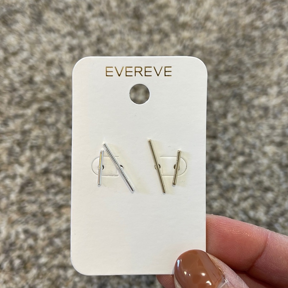Evereve Gold and Silver Bar Earrings